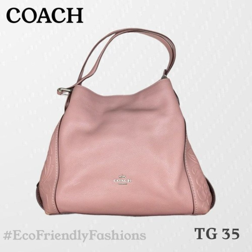 Coach EDIE SHOULDER BAG 31 IN GLOVETANNED LEATHER WITH TEA ROSE TOOLIN